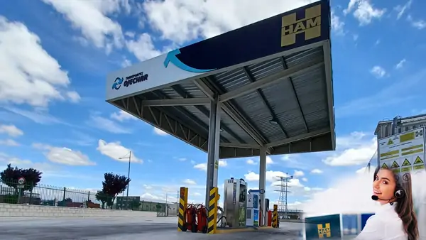 Contactar con las estaciones de servicio de gas natural licuado, gas natural comprimido y biometano de Grupo HAM