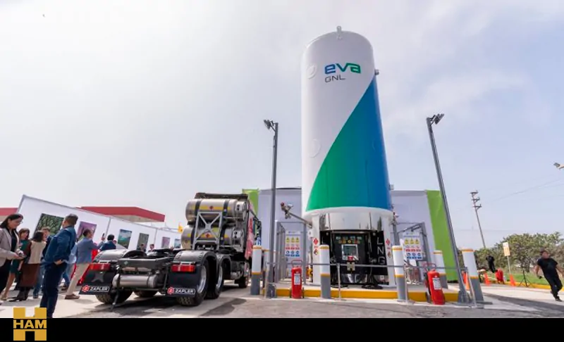 EVA inaugurates its first liquefied natural gas service station in Mala, next to the Panamericana Sur highway