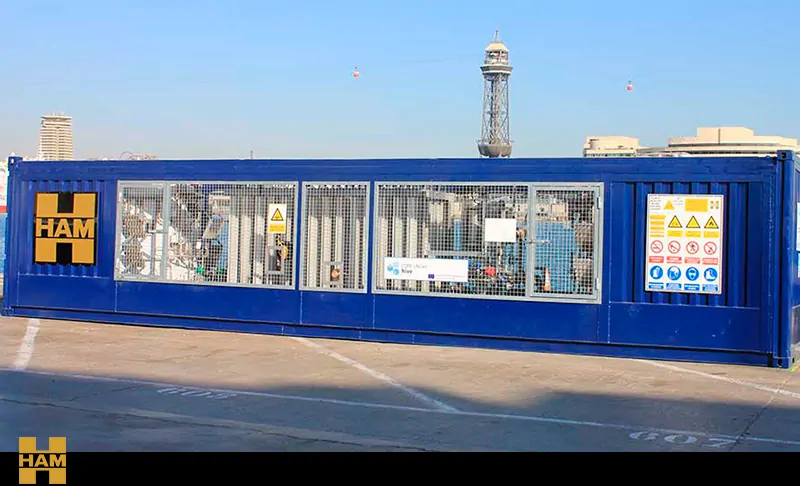 Mobile LNG Port of Barcelona | HAM Group - Core LNGas Group HAM Group designs and manufactures, within the Core LNGas Hive Project, a mobile unit to supply liquefied natural gas to an electric generator