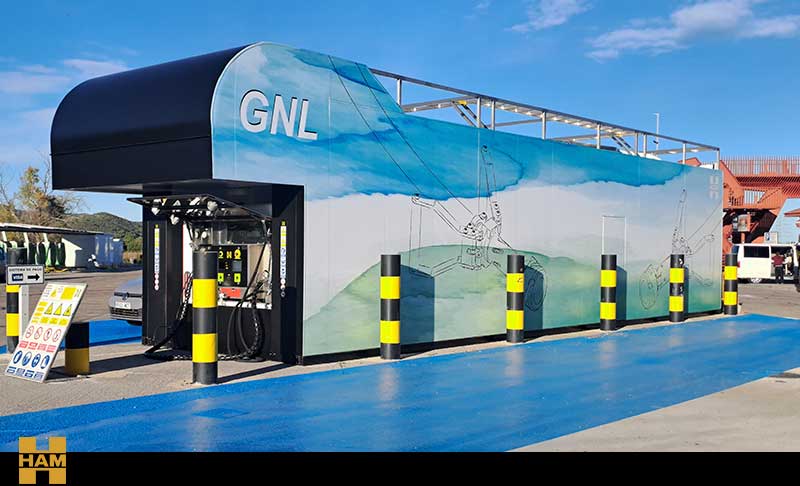 HAM Cabanes LNG, new natural gas vehicle service station at La Ribera Service Area, Cabanes, Castellón, AP-7, km 404
