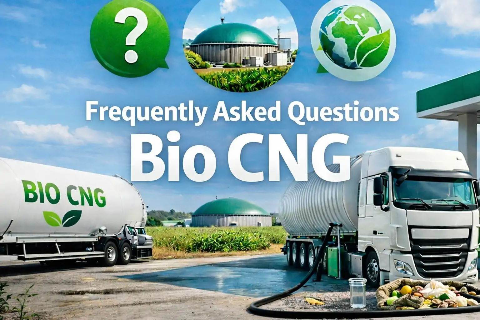 Frequently asked questions about Bio CNG. Difference between biomethane, LNG and CNG
