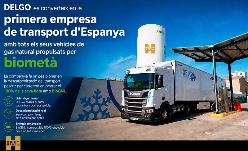 Delgo és la primera empresa espanyola de transport que utilitzarà només BioGNL a tota la seva flota de camions